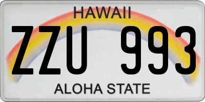 HI license plate ZZU993