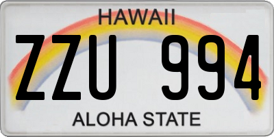 HI license plate ZZU994