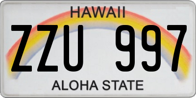 HI license plate ZZU997