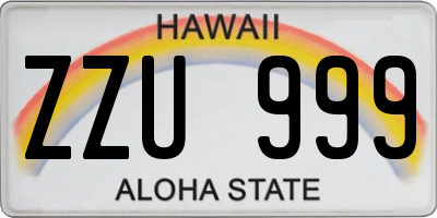 HI license plate ZZU999