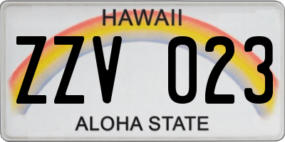 HI license plate ZZV023