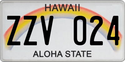 HI license plate ZZV024