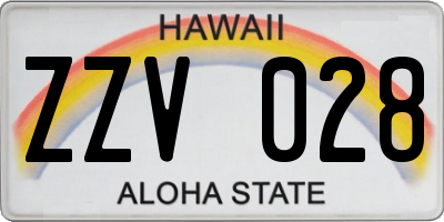 HI license plate ZZV028