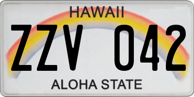 HI license plate ZZV042