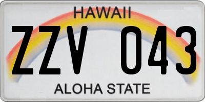 HI license plate ZZV043