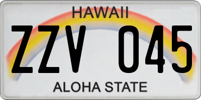 HI license plate ZZV045