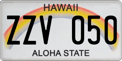 HI license plate ZZV050