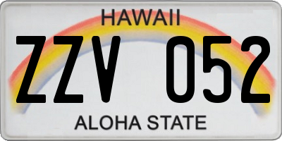 HI license plate ZZV052