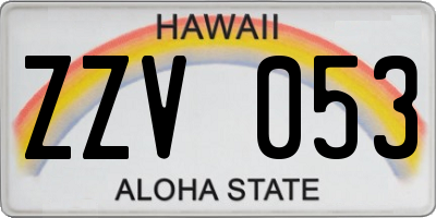 HI license plate ZZV053