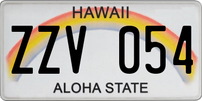 HI license plate ZZV054