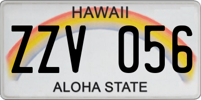 HI license plate ZZV056