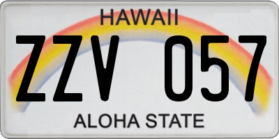 HI license plate ZZV057