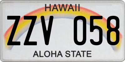 HI license plate ZZV058