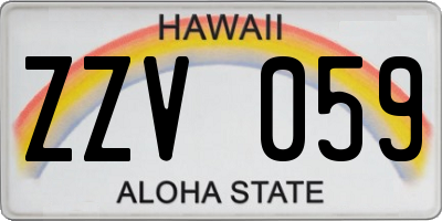 HI license plate ZZV059