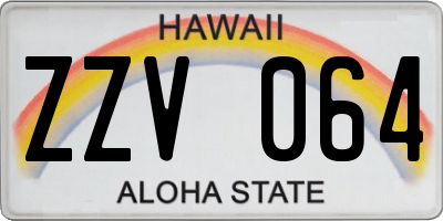 HI license plate ZZV064