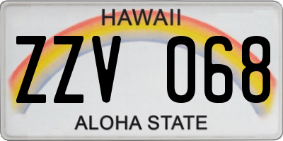 HI license plate ZZV068