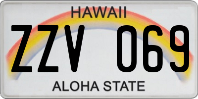 HI license plate ZZV069