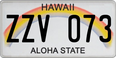 HI license plate ZZV073