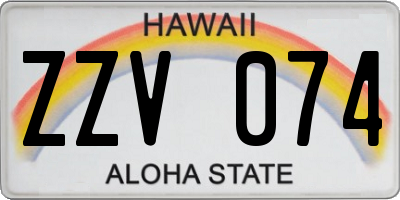 HI license plate ZZV074