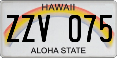 HI license plate ZZV075