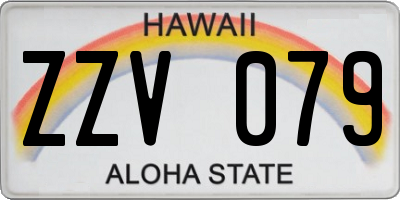 HI license plate ZZV079