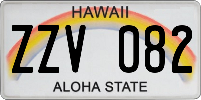 HI license plate ZZV082