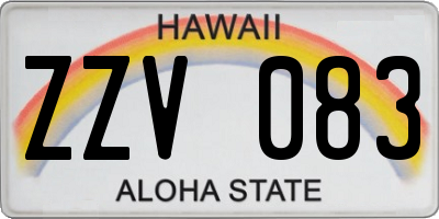 HI license plate ZZV083