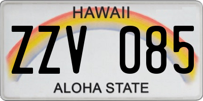 HI license plate ZZV085