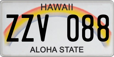 HI license plate ZZV088