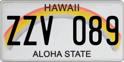 HI license plate ZZV089