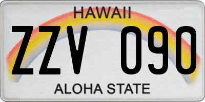 HI license plate ZZV090