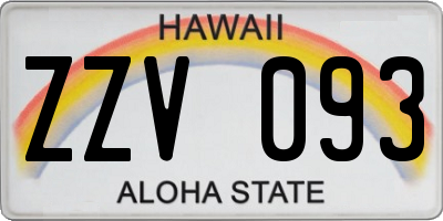 HI license plate ZZV093