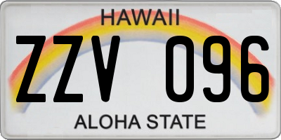 HI license plate ZZV096