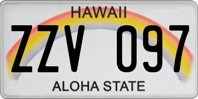 HI license plate ZZV097