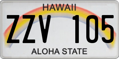 HI license plate ZZV105