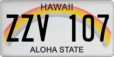 HI license plate ZZV107