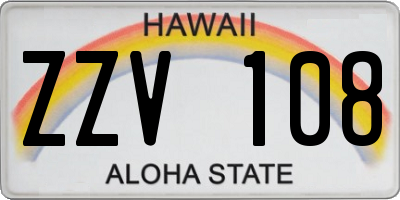 HI license plate ZZV108