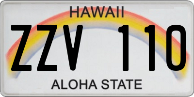 HI license plate ZZV110