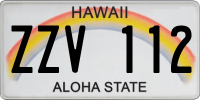 HI license plate ZZV112