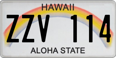 HI license plate ZZV114