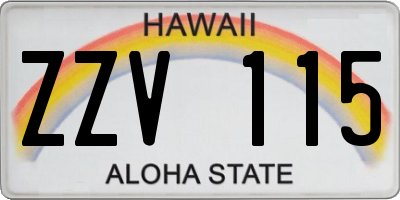 HI license plate ZZV115