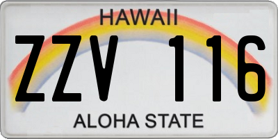 HI license plate ZZV116