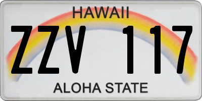 HI license plate ZZV117