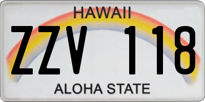 HI license plate ZZV118