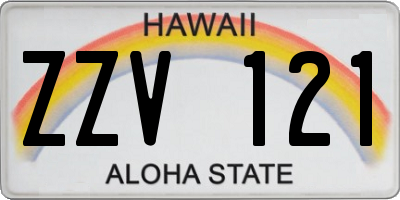 HI license plate ZZV121