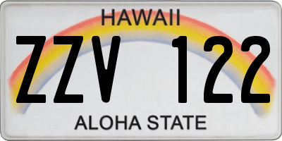 HI license plate ZZV122