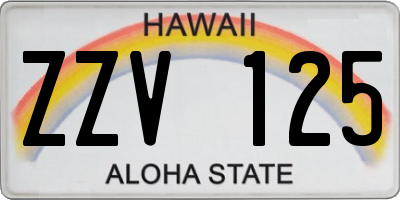 HI license plate ZZV125