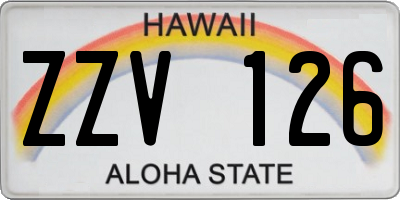 HI license plate ZZV126