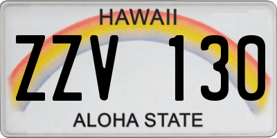 HI license plate ZZV130