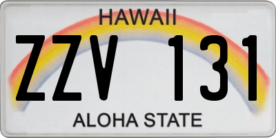 HI license plate ZZV131